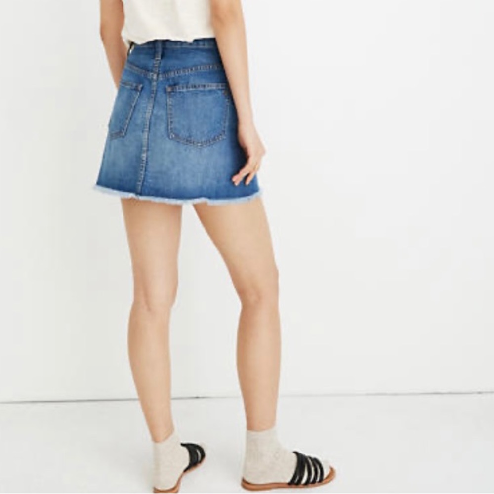 Madewell jean skirt fray edge